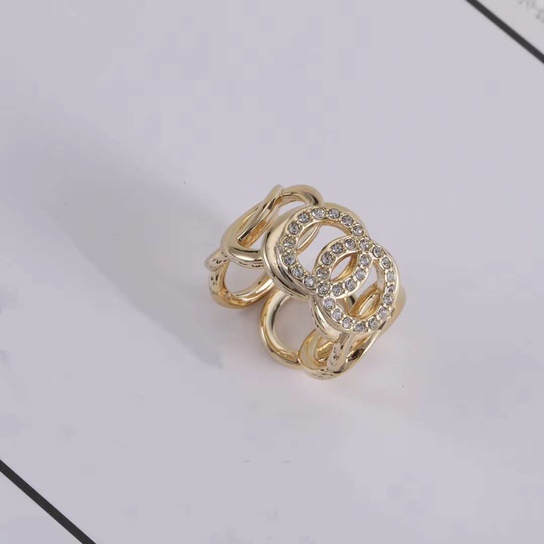 Popular Cuban Chain Hip Hop Ring Fashion Copper 18K Gold Plated Jewelry Ring for Men and Women