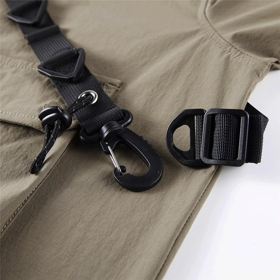 Black cargo shirt mens spring and autumn long sleeved shirt with multiple pockets Techwear shirt pocket n tactical clothing mens 250411