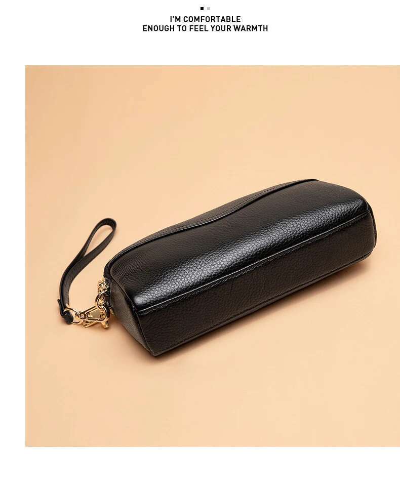 Leather Crossbody Bag New Fashion Middle-Aged Mother Double Zipper Soft Leather Handbag Female