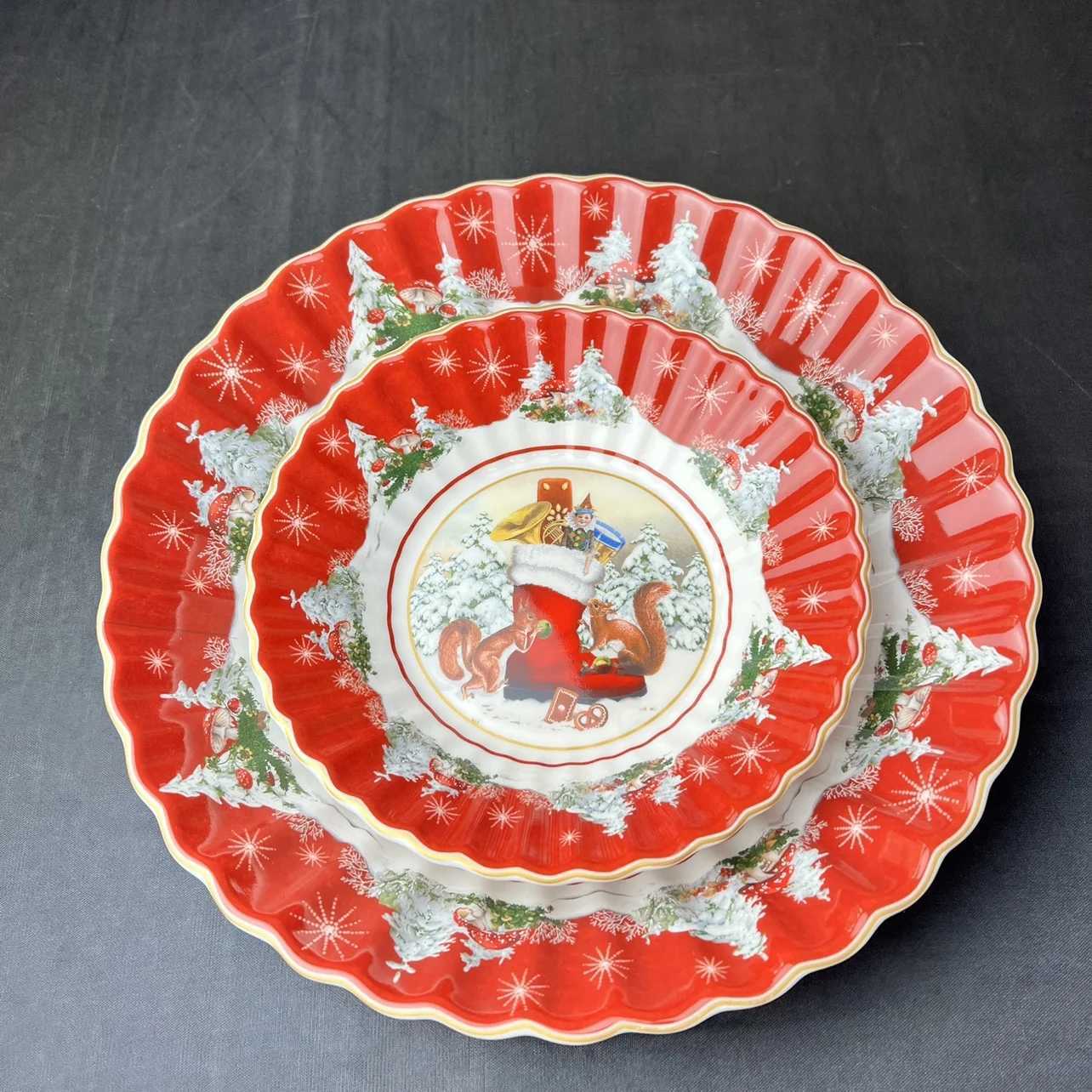 Christmas German Weibao Tableware Christmas Tableware Toys Joy Mug Polygon Bowl Western Cuisine Plate Coffee Cup Salad Dish Snacks Y251113