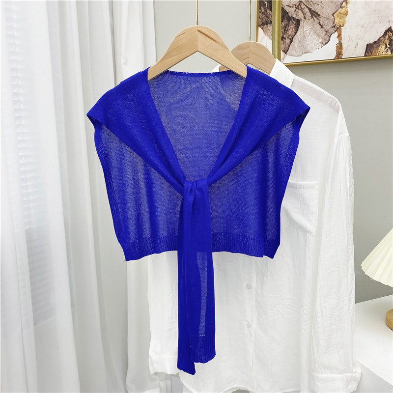 K983 2024 Ice Silk Thin Breathable Comfort Shawl Fashionable Versatile Solid Color Sunscreen Shoulder Air Conditioning Knitted Shawl