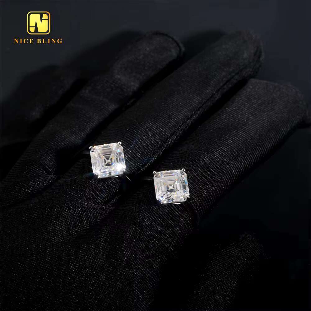 Cheap Price 3CT Asscher Cut Classic Wedding Ring 925 Silver VVS Moissanite Rings Jewelry Diamond Engagement Ring for Women