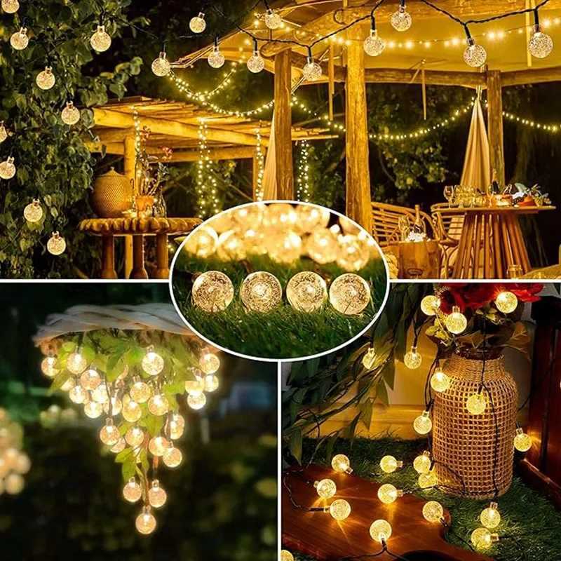 LED Solar String Lights Outdoor Crystal Ball Lights Fairy Lights Courtyard Lights Garden Terraces Parties Christmas Decorations M251113