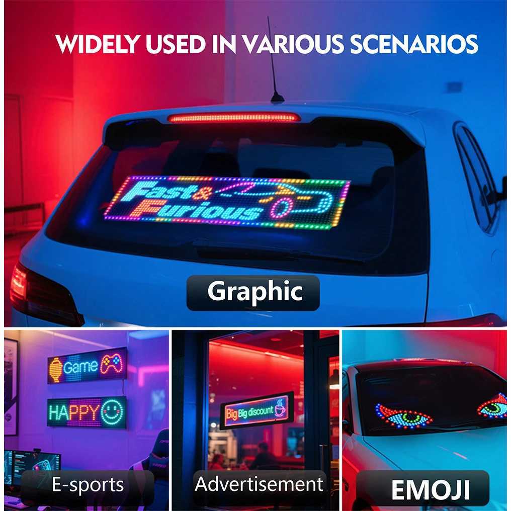 LED Flexible Screen Soft Screen Car Rear Window RGB Full-Color Devils Eye USB Car-Mounted DIY High-Definition Waterproof W251112