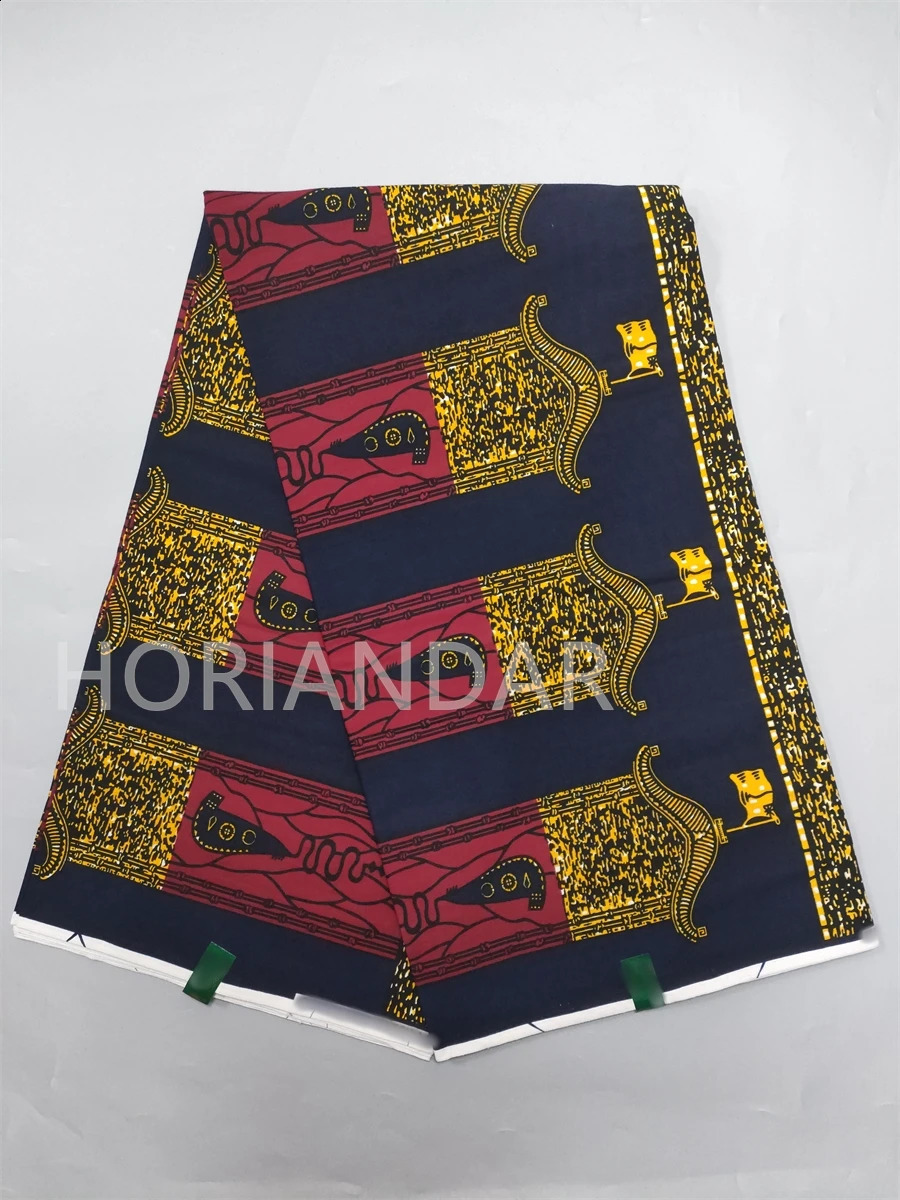 Dutch Hollandais Printed Fabric for African Classical Dress Veritable Real Wax d 100% Cotton 6 Yards 250407