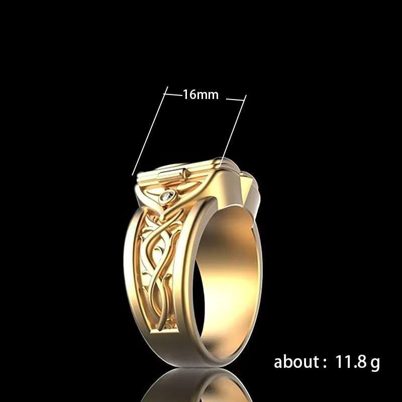 Fashion Mens Brass Ring Hip Hop Punk Creative Box Clamshell Ring