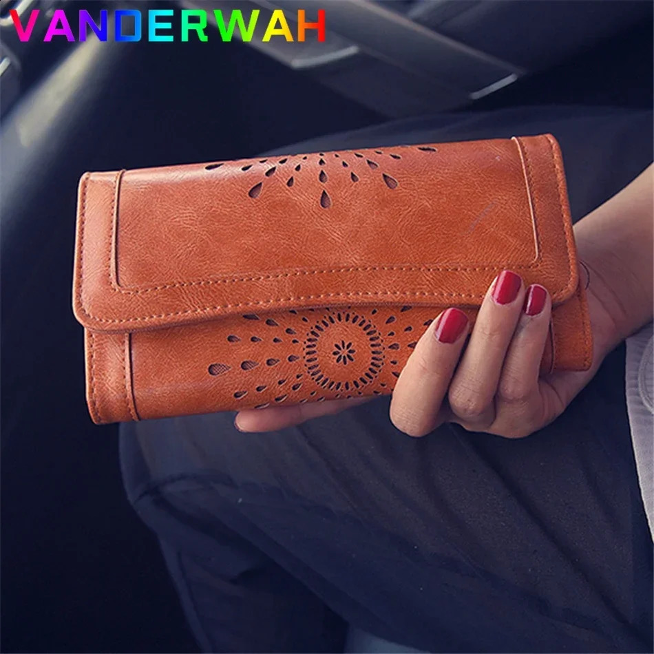 Retro long short money bag high-quality leather wallet retro card holder womens clutch bag party bag mobile phone handbag 250410