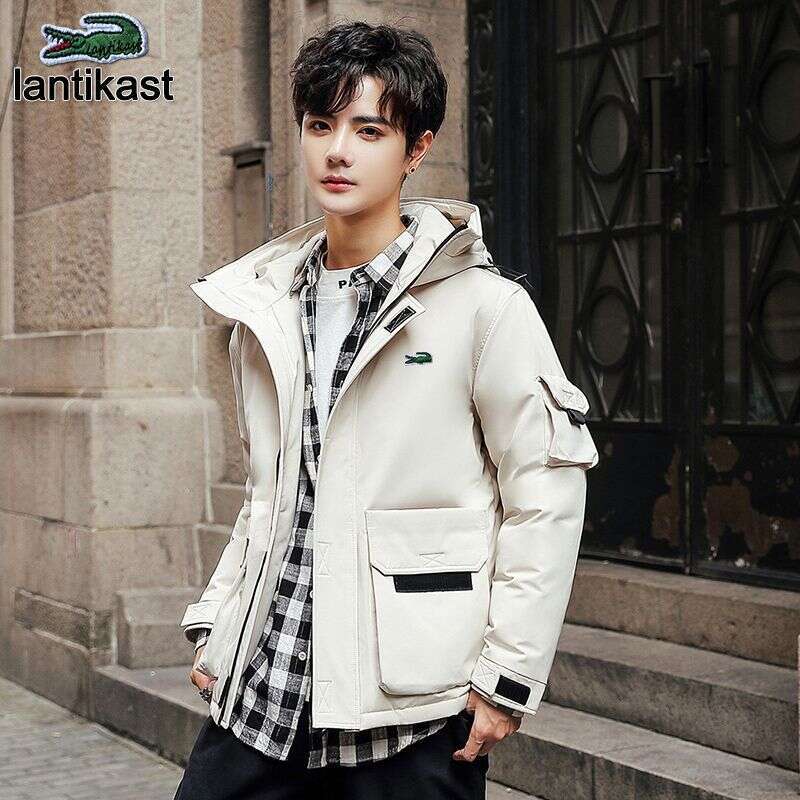 Noble Crocodile Hooded Warm designer handbag White Duck Winter for Men Loose Casual Trendy Short Down Jacket Youth Coat