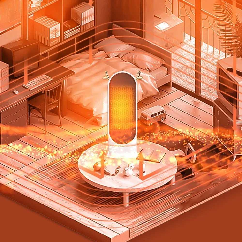 Desktop Electric Heater 500W Portable Home Electric Heater Intelligent Thermostat Fan Winter Electric Heater Heating Tools Y251113