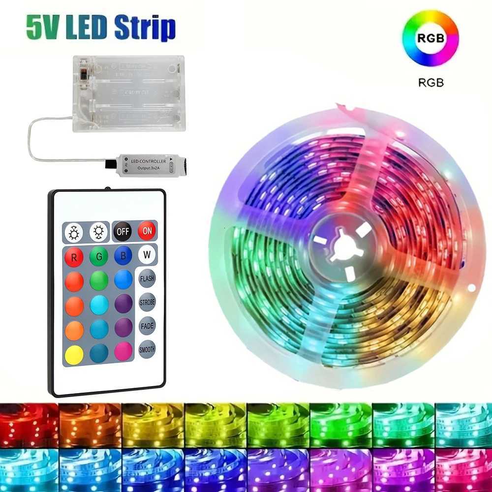 Battery box powered LED color light strip free 24 keys remote control suitable for TV backlight living room etc W251112
