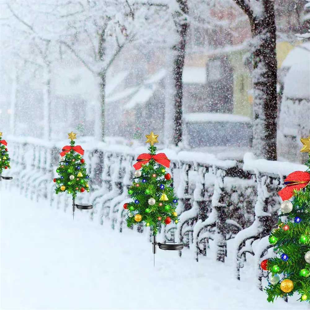Christmas Tree Solar Lights Outdoor Waterproof LED Garden Pathway Lawn Landscape Festive Decorative Floor Lights Christmas Decor M251113