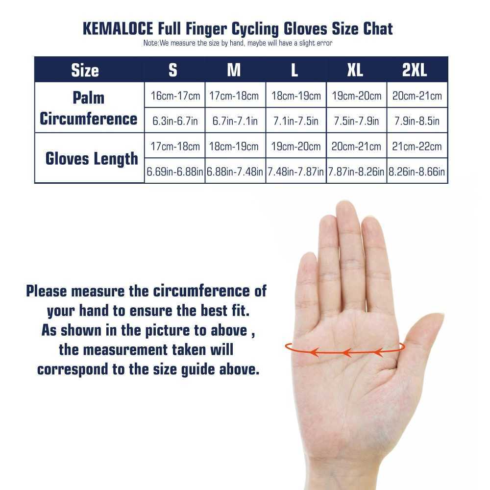 KEMALOCE Cycling Gloves Full Finger Men Woman Road Bike Gel Summer Bicycle Mittens Non-Slip Black Blue Pink S-2XL MTB Bike GloveC250412