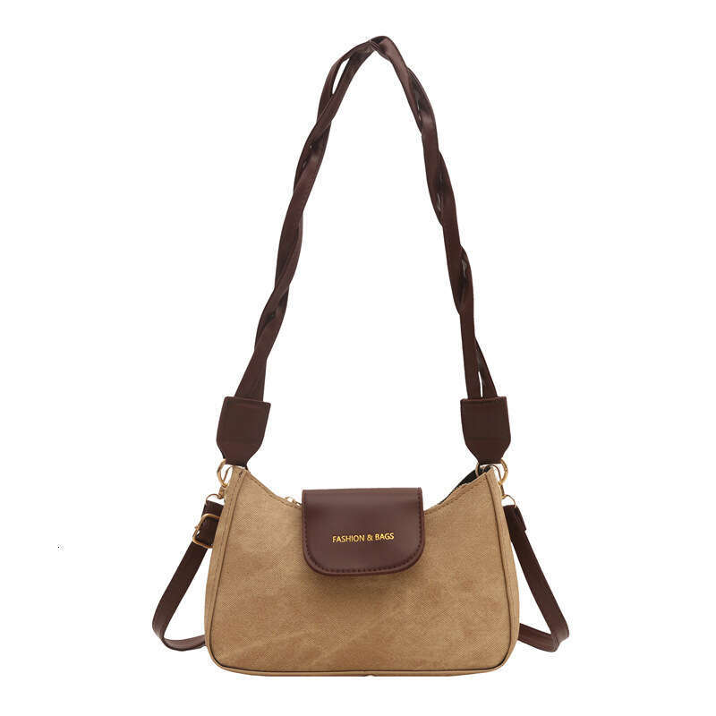 Women's 2025 new single shoulder diagonal cross small square internet famous Korean version contrasting color armpit bag trend