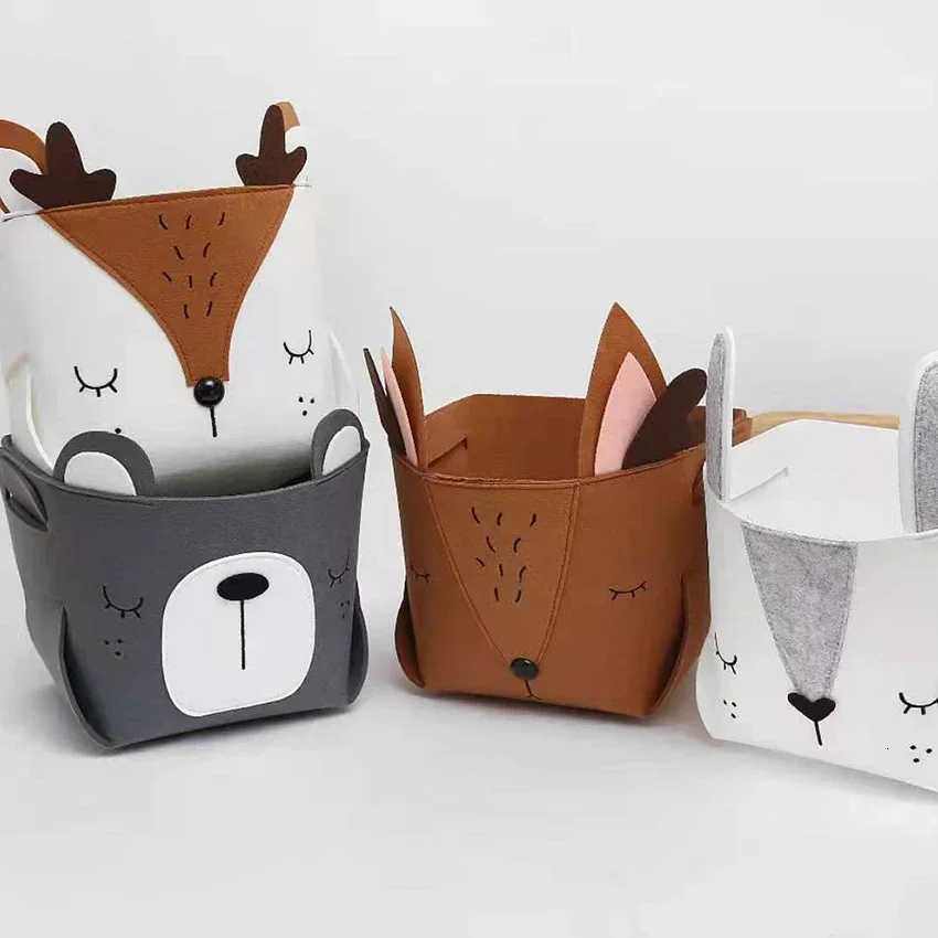 Cute Cartoon DIY Storage Box Felt Fabric Foldable Storage Basket For Nursery Toys Organizers Y251112