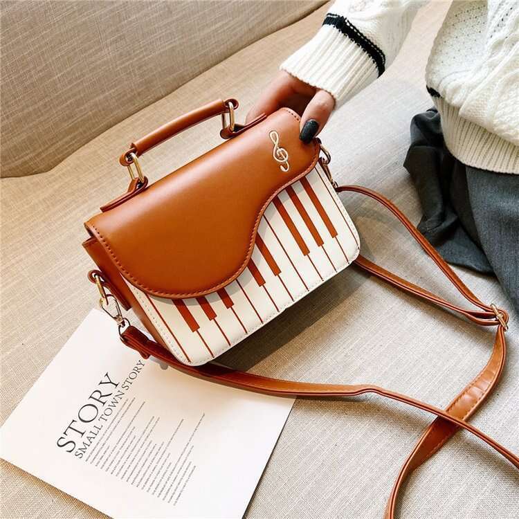 Printed piano small square color matching versatile fashion shoulder diagonal cross personalized hand-held women's bag