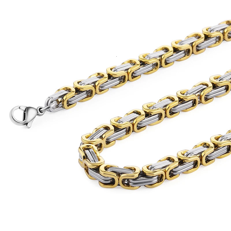 Men Stainless Steel Link Chains Necklace Multicolor Byzantine Strong Heavy Long Chain Necklaces Hip Hop man Punk Jewelry 251110