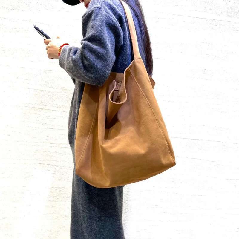 Reverse Veet Cowhide Tote Handbag For Women Commuter Large Caipacity Shopper Shoulder Bag Lady Lazy Style Durable Big Bags