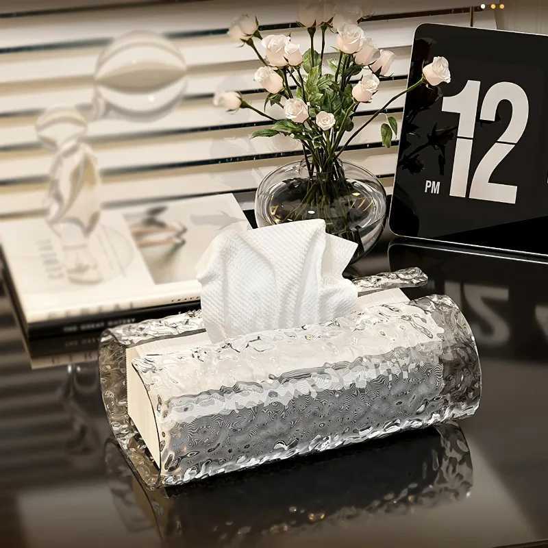 1pc Elegant Oval Wavy Textured Tissue Box Cover Plastic Napkin Holder for Bathro Premium Living Ro Table Dcor Y251112