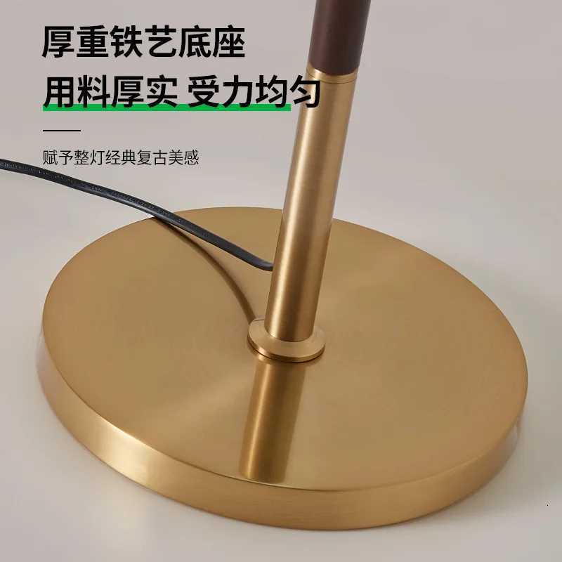 Living room vintage floor lamp WabiSabi style vintage walnut solid wood bedroom bedside table sofa side study vertical desk lampW251113