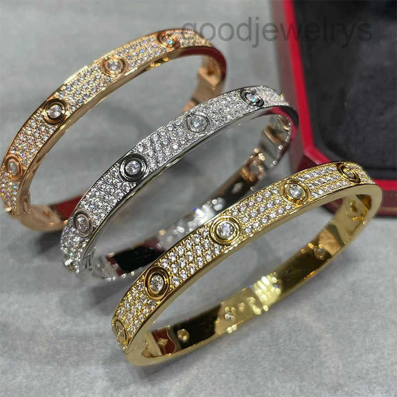 Brand Crystal Bracelet Classic Three Row Diamond Cuff Bracelet Fashion 316L Titanium Steel Designer Mens and Womens Bracelets