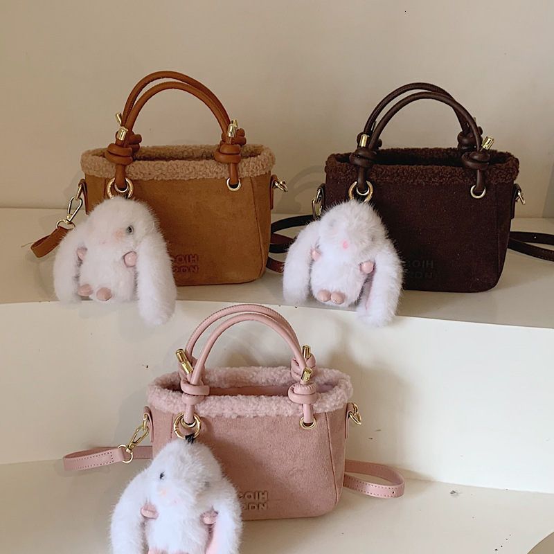 2025S Designer Women s Bag Strawberry Pie Pillow for Women New Cute Plush Handheld Small Square Hairy Crossbody Bag