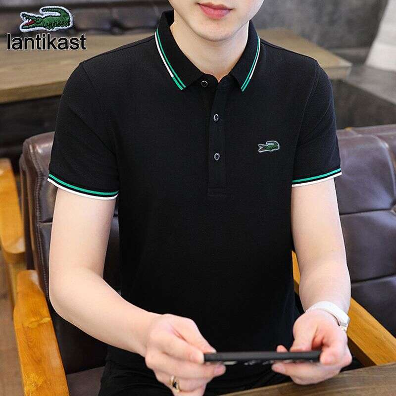 Noble Crocodile Short T-Shirt Summer New Turn-Down designer hoodie Collar Men's Business Polo Shirt Casual Simple Tee Half Sleeve Trendy