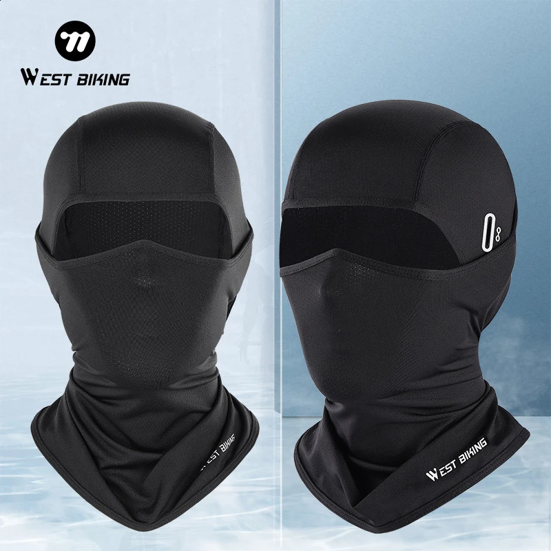 Western style bicycle summer silk breathable bicycle cap anti UV Balaclava mens full face mask motorcycle running cool sports equipment 250408