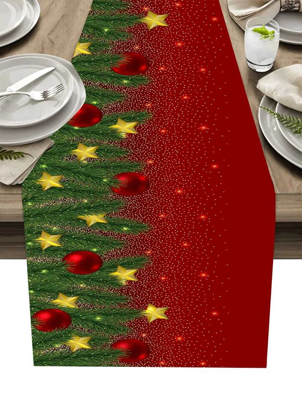 Christmas Christmas Table Runners Kitchen Decorations Linen Mats Indoor Outdoor Family Wedding Party Decoration Y251113