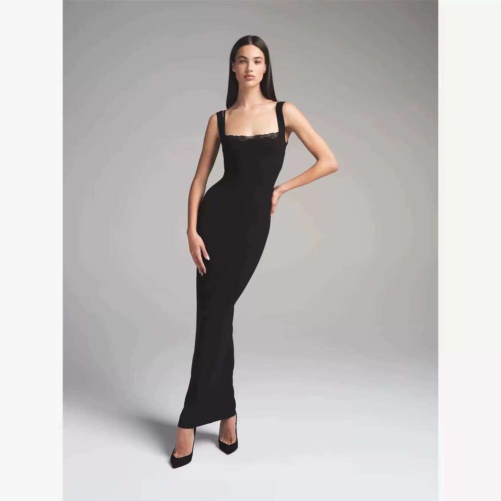 Women's Wear Ski Sexy Lace Patchwork Vest Long Sleeve Dress