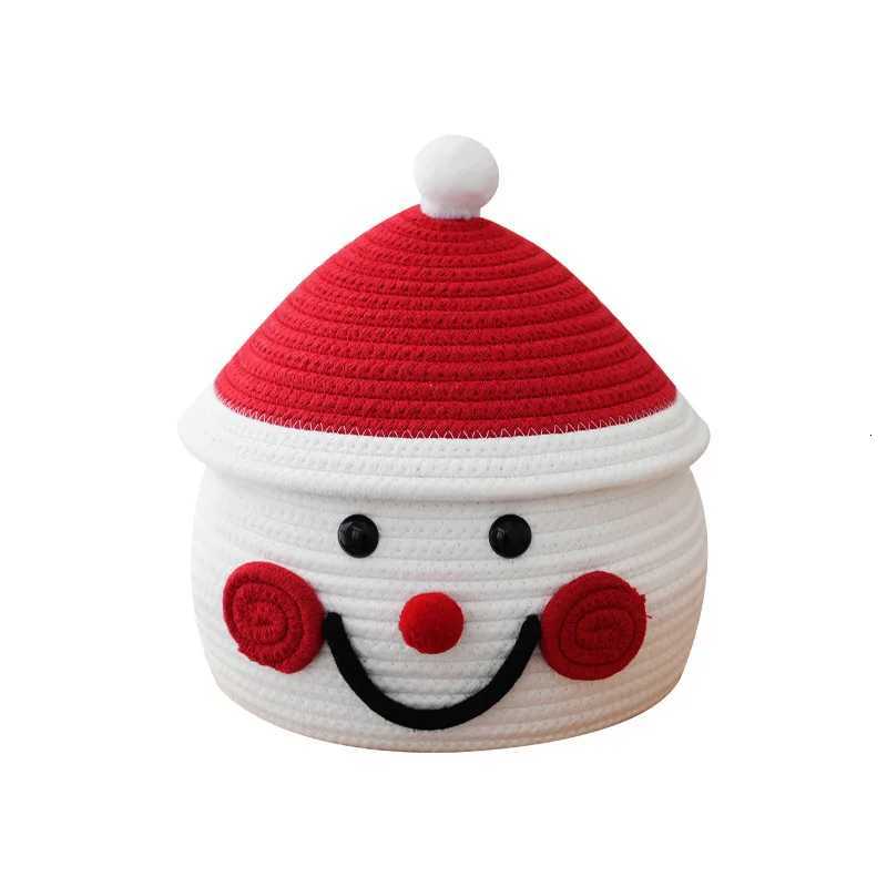 Christmas Christmas Large Snowman Egg Creative Storage Basket Cotton Woven Covered Desktop Storage Basket Dust-proof Cartoon Y251113