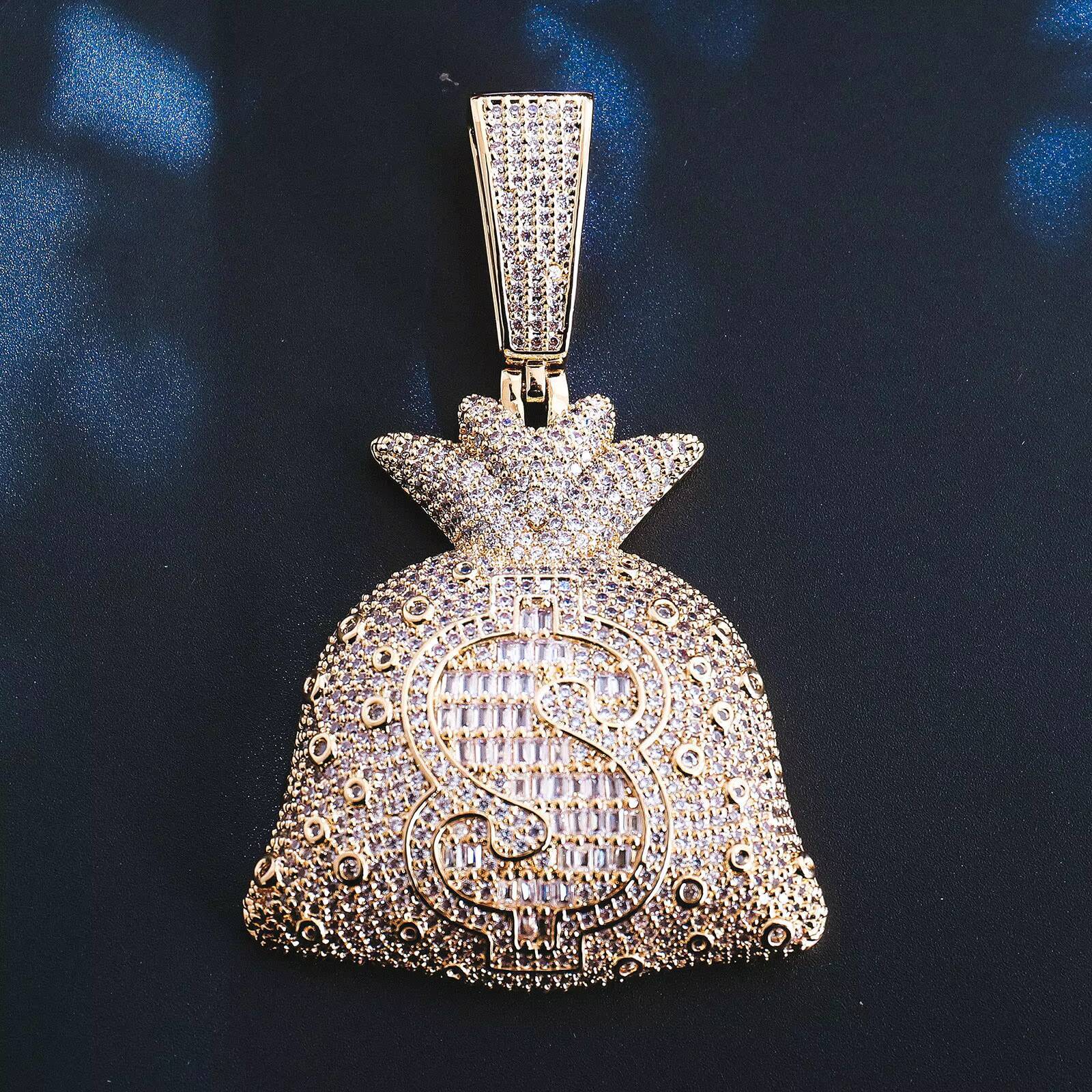 18K Gole Fine Jewelry Moissanite Diamond Pendant Hiphop Out Ice Men Necklace Pendant 925silver Custom Pendant