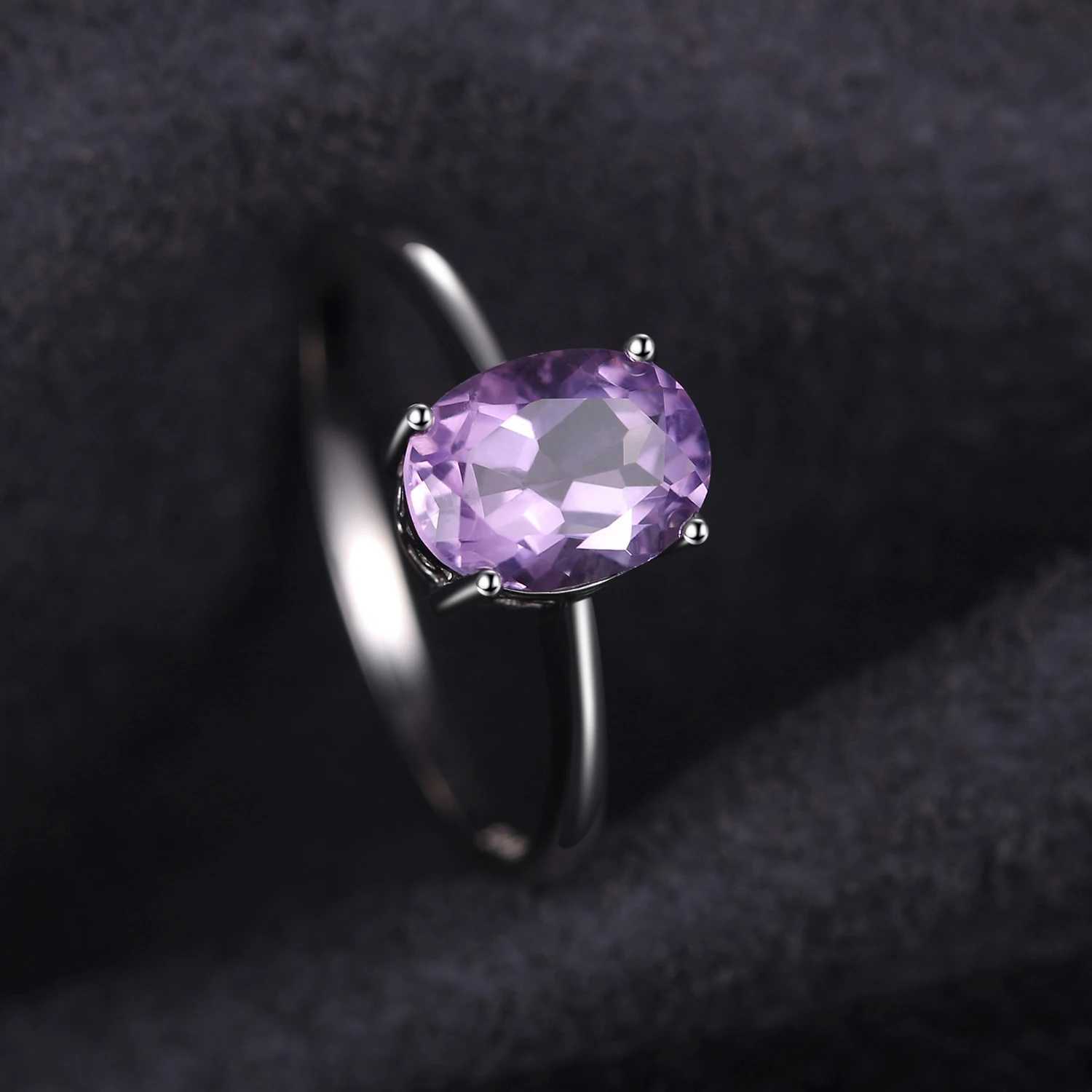 JewelryPalace Rose Gold Yellow Gold Plated Oval Natural Amethyst Citrine Garnet Topaz Peridot 925 Sterling Silver Ring for WomenT251113