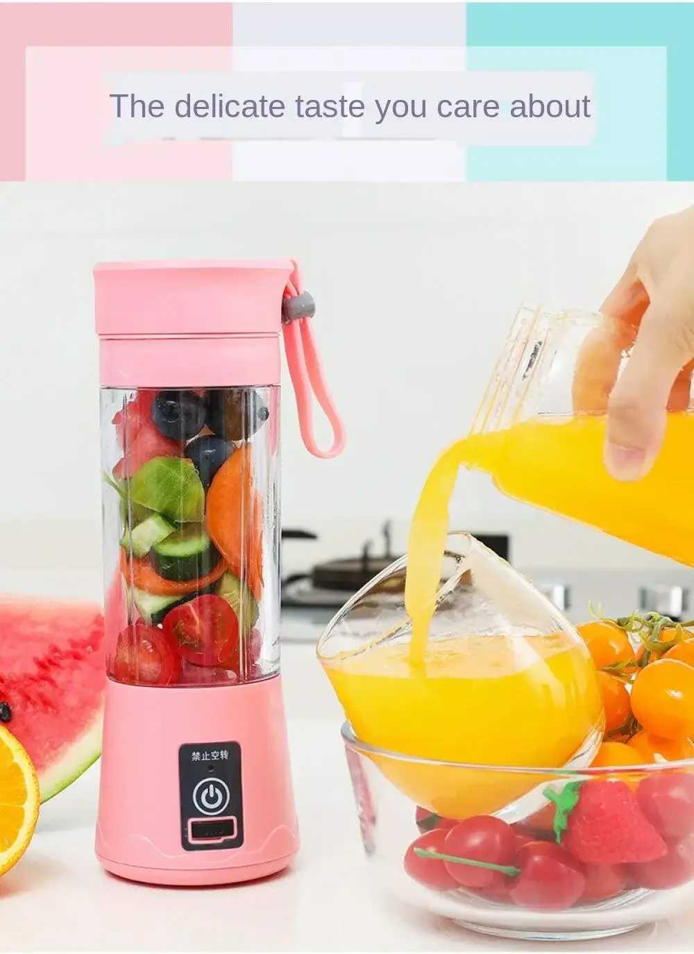 Mini electric juicer with USB charging function - Fruit and vegetable milkshake mixer - Automatic fresh juice extractor - Portable fruit juicer C25111