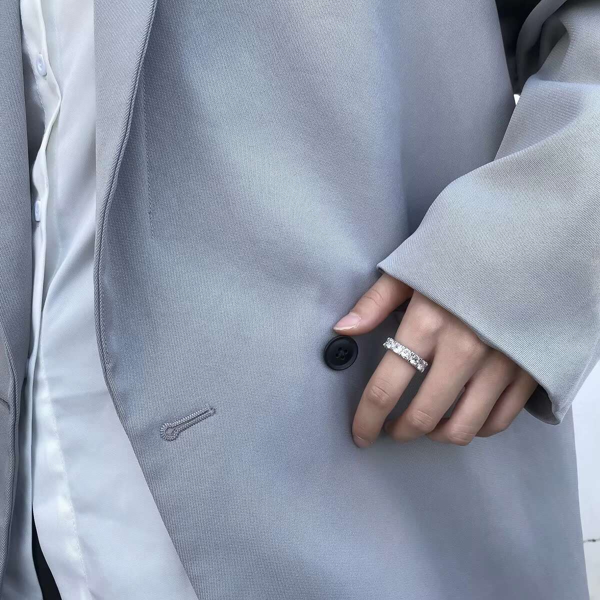 VAF High End 3A Zirconia Pave Ring Iced Out Moissanite Eternity Engagement Cubic Zirconium Ring for Men Women