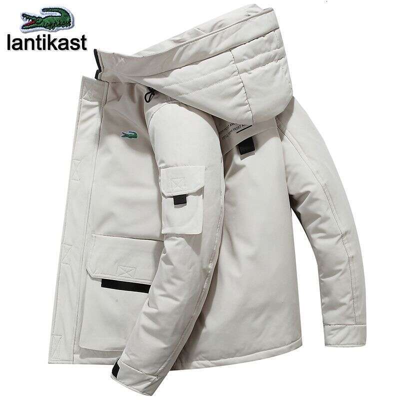 Noble Crocodile White Duck Hooded Thickened Warm Cotton Coat 2022 designer handbag New Winter Short Down Jacket for Men