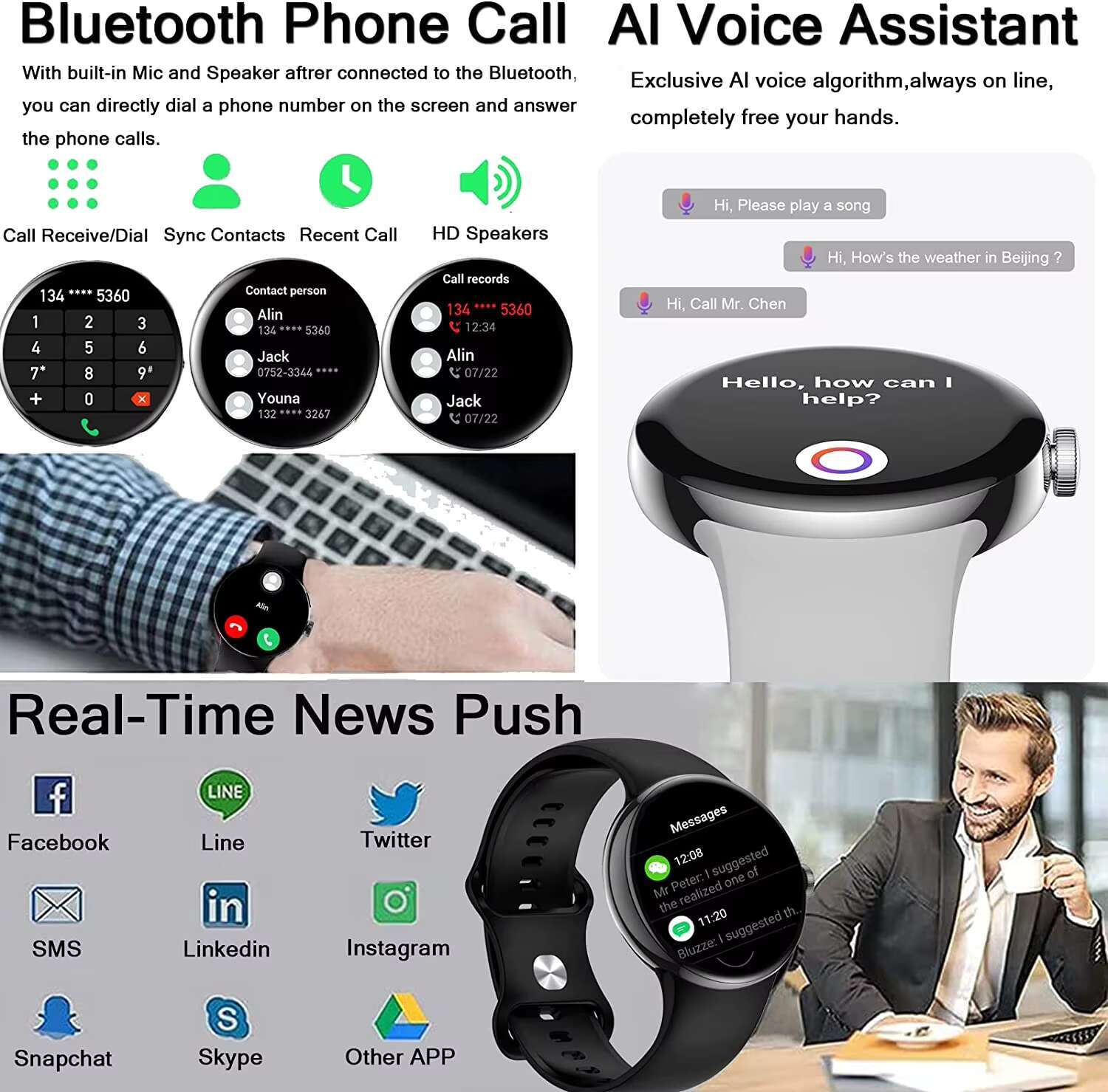 wear 2024 Christmas Promotion Watches LA24 AMOLED Screen Display 1.3 Smart Watch with Google Pixel Smartwatch