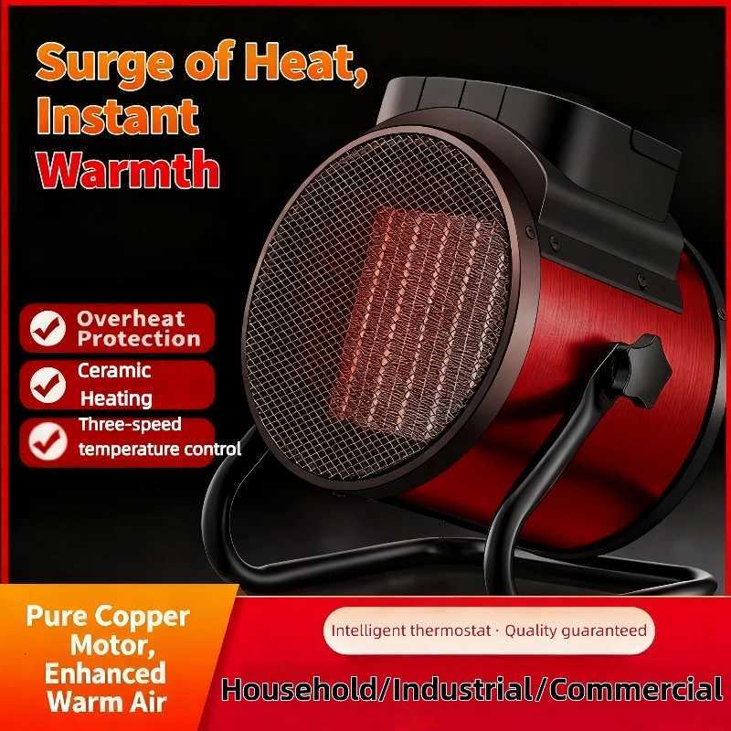 New Portable Electric Heater 2000W Hot Air Blower Adjustable Radiator Fan for Office Home Room Warmer Low Energy Efficiency Y251113