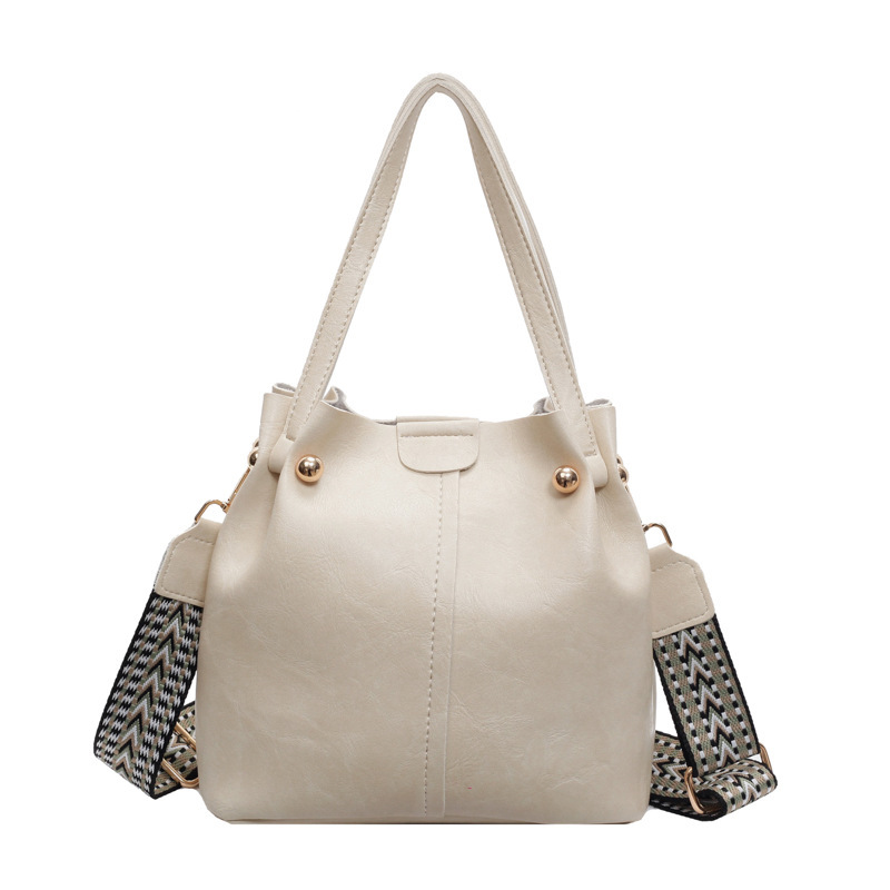 2025S Designer Women S Bag Fashionable And Simple Large Capacity Handbag For Women New Texture Bucket Bag Wide Strap Single Shoulder Crossbody Bag