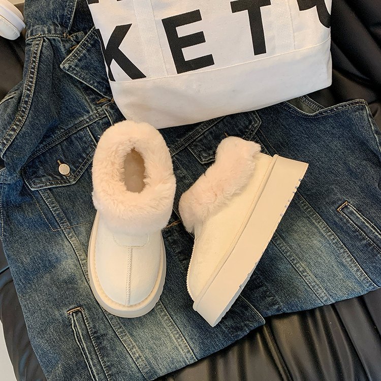 Hot free shipping designer boots for womens snow boots beige brown Snow boots with winter fleece and warm fur integrated outdoor anti slip thick sole