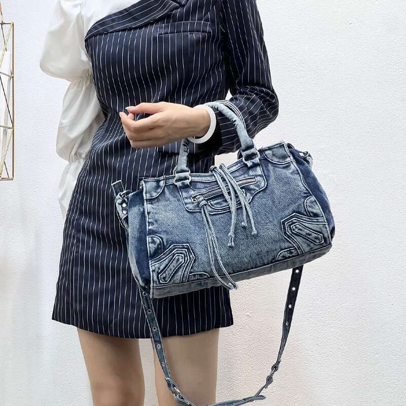 city tote womens shoulder designer motorcycle denim canvas handbag and prusee washing cowboy diagonal span bag