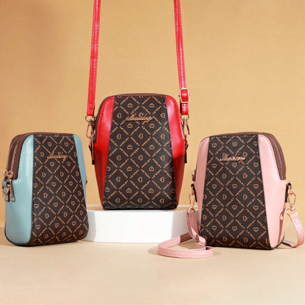 2025 new PU mobile phone crossbody small casual large capacity zipper women's bag multifunctional zero wallet