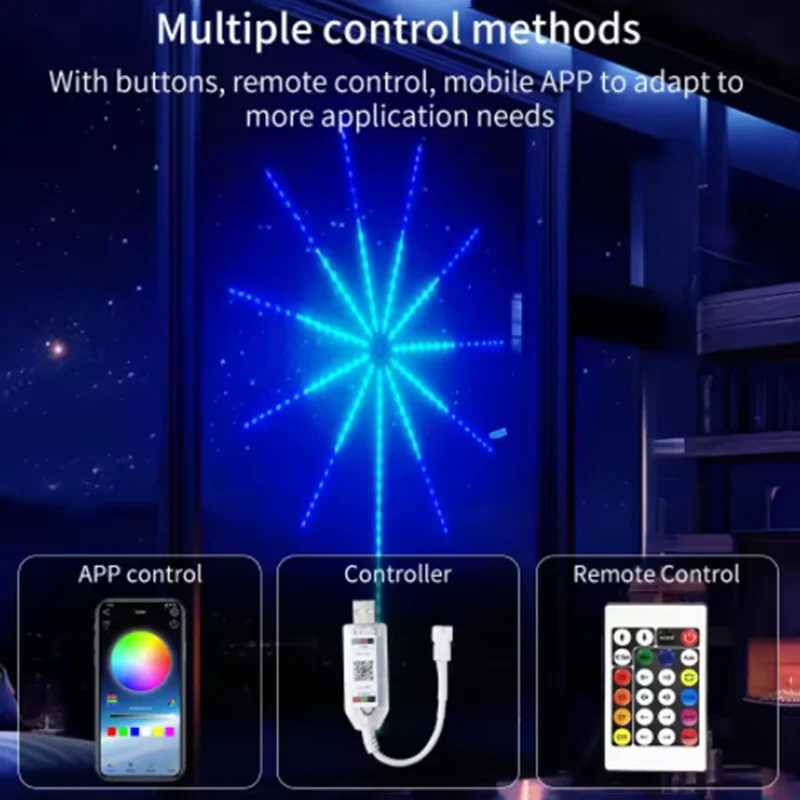 Smart LED String Lights USB 5V RGBIC Strip Lights for Festival Wedding Christmas Party Decor Music Sync Dream Meteor Lamp W251112