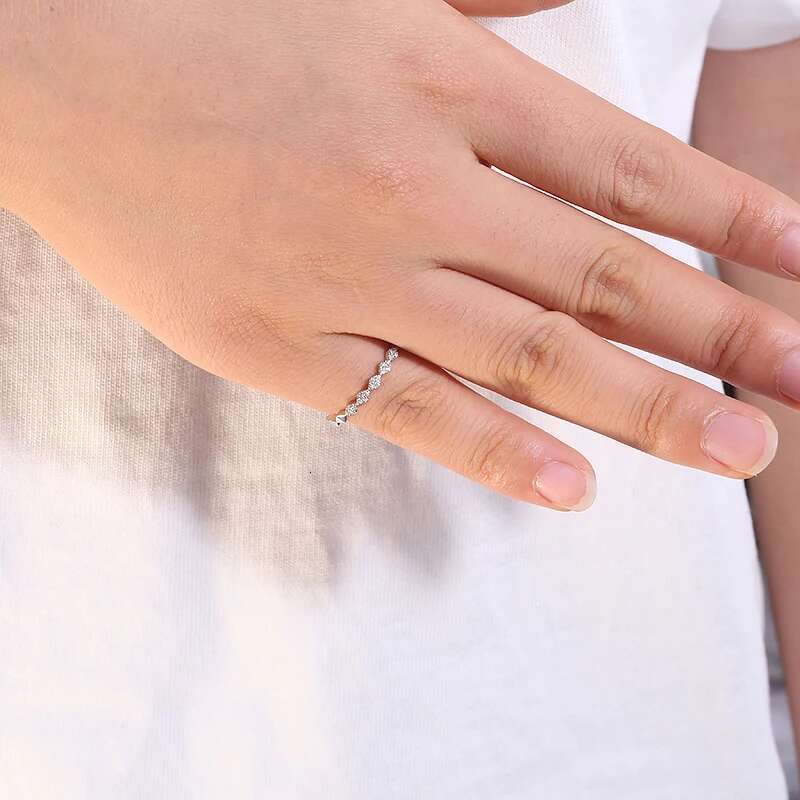 14K Yellow Gold DEF Engagement Band CVD HPHT 0.08ctw Lab Grown Diamond Solitaire Wedding for Women