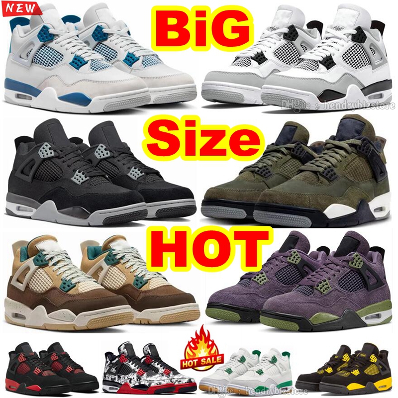 Long Size Big 48 49 50 Basketball Shoes 1S 1 Bred Banned 4S 4 Fire Red Cement Toro Bravo Pure Money Motosports Cool Grey Neon Shadow Patent Sneakers
