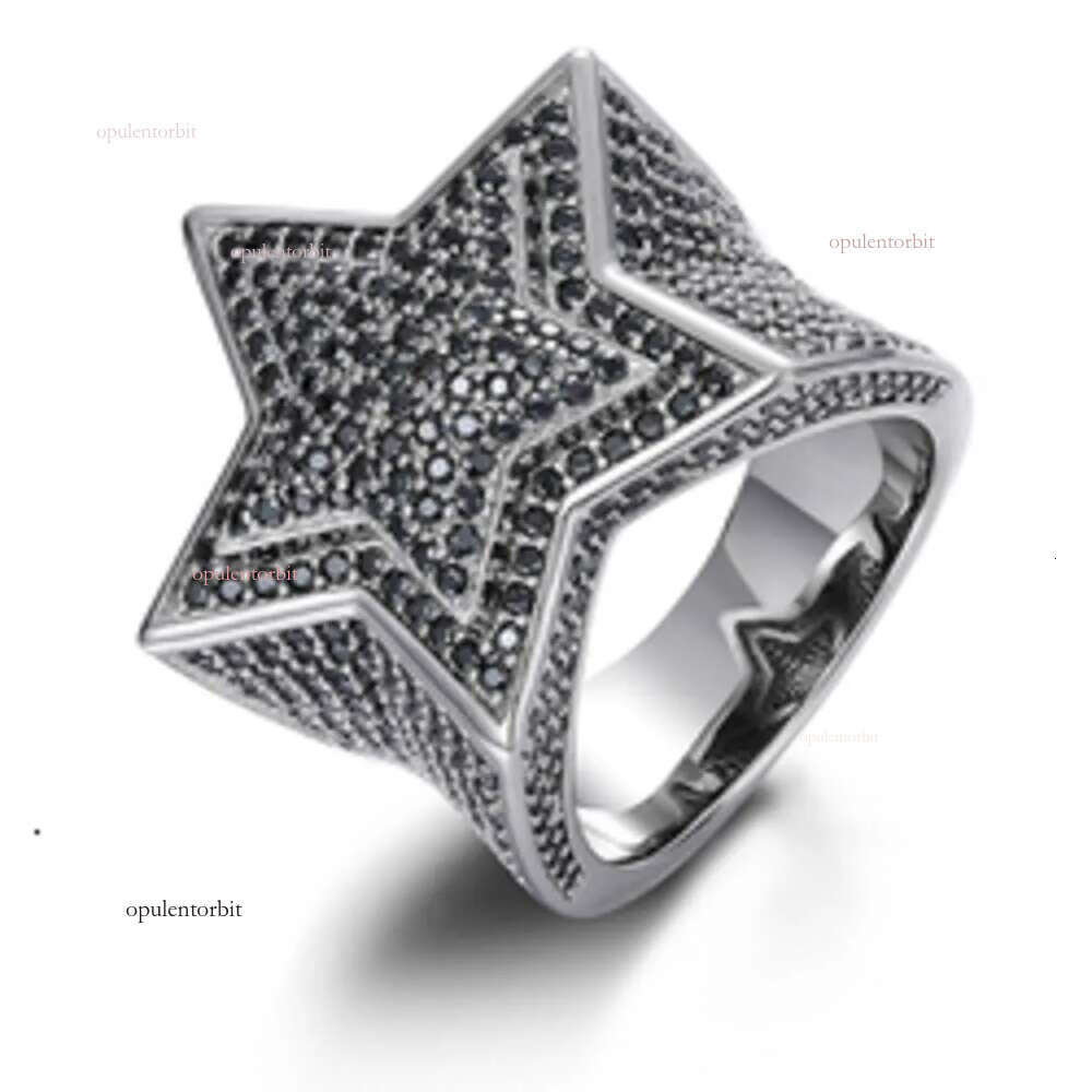 VVS Moissanite Dia Star Ring With GRA CertificateHiphop Men Women Fine Jewelry Iced Out Gold Plated Sterg Sier AA