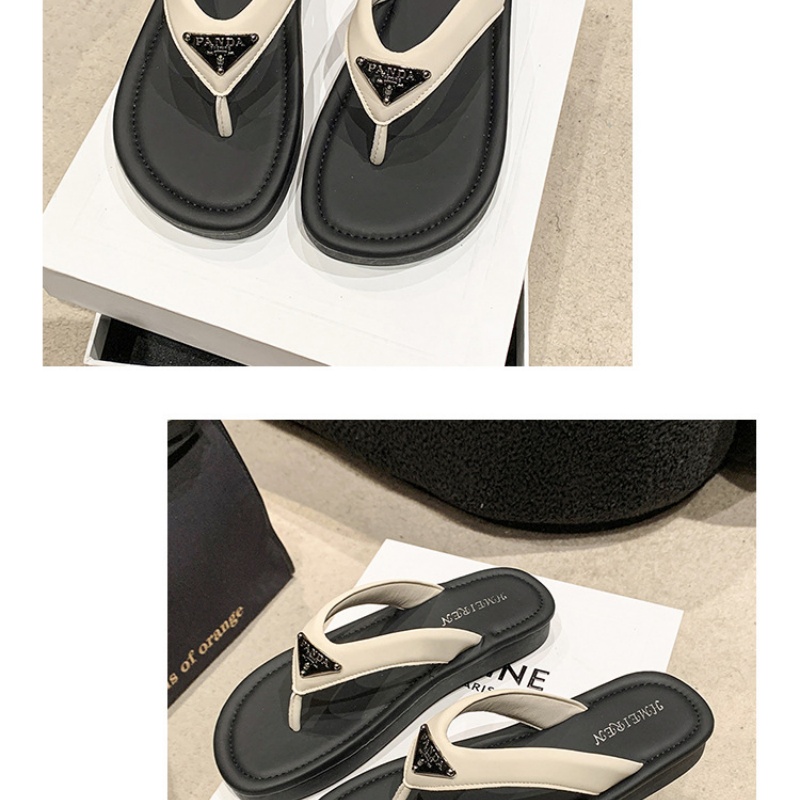 Summer 2025 free delivery new women fashionable brown black white flat sandals beach slippers designer designed outdoor slippers size 35-39