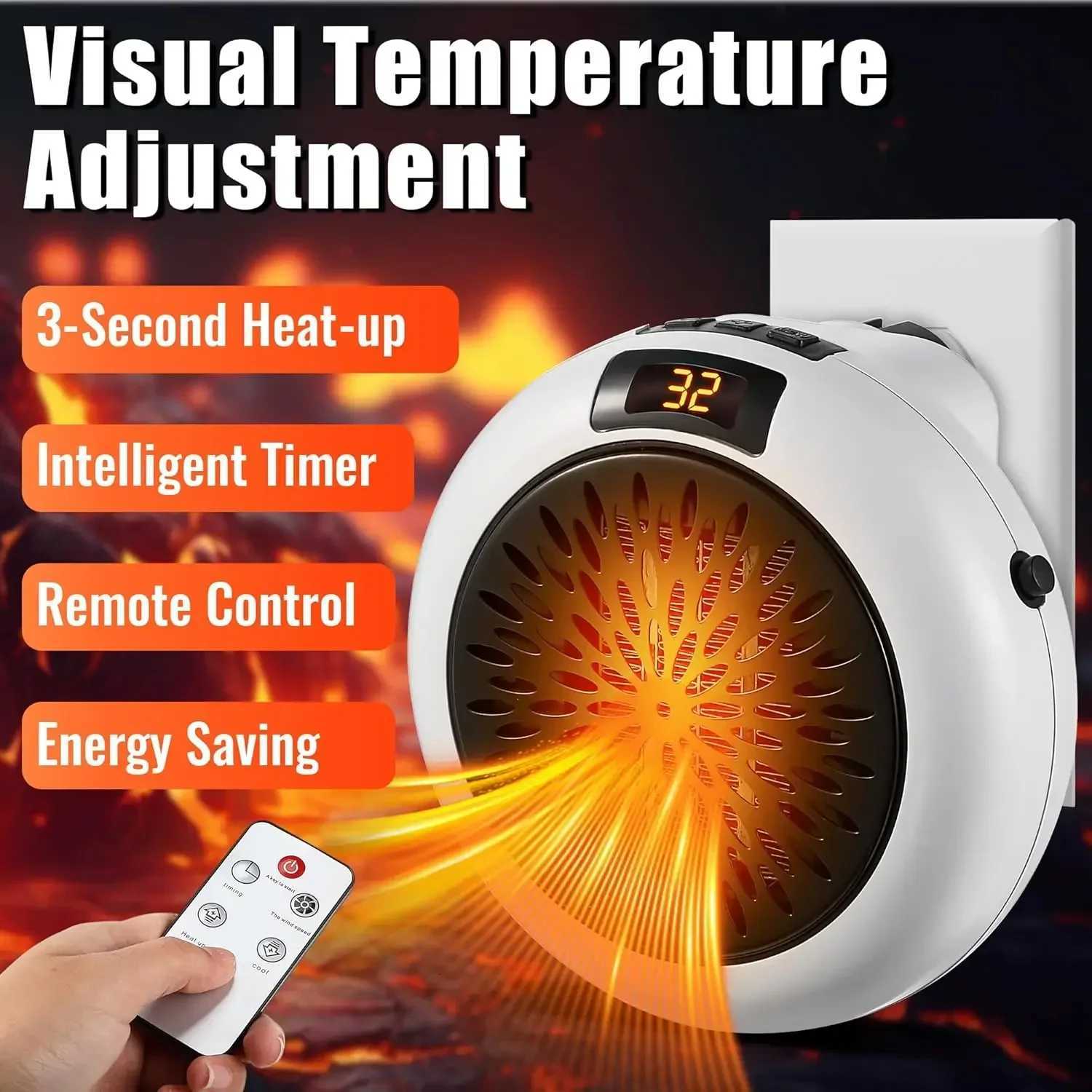 Mini Circular Heater Portable Wall Mounted Desktop Two Electric Heaters Safe Energy Saving Intelligent Constant Temperature Y251113