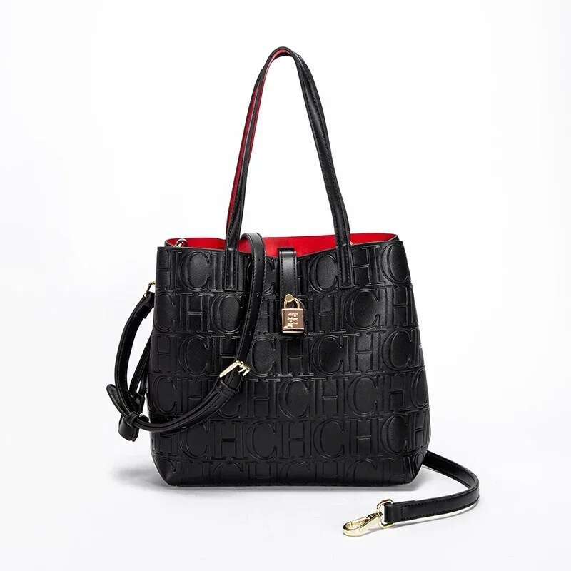 Designer handbag CHHC Simple Large Capacity Embossed Women's Shoulder Solid Color Letter Pattern Design Luxury Bag Crossbody