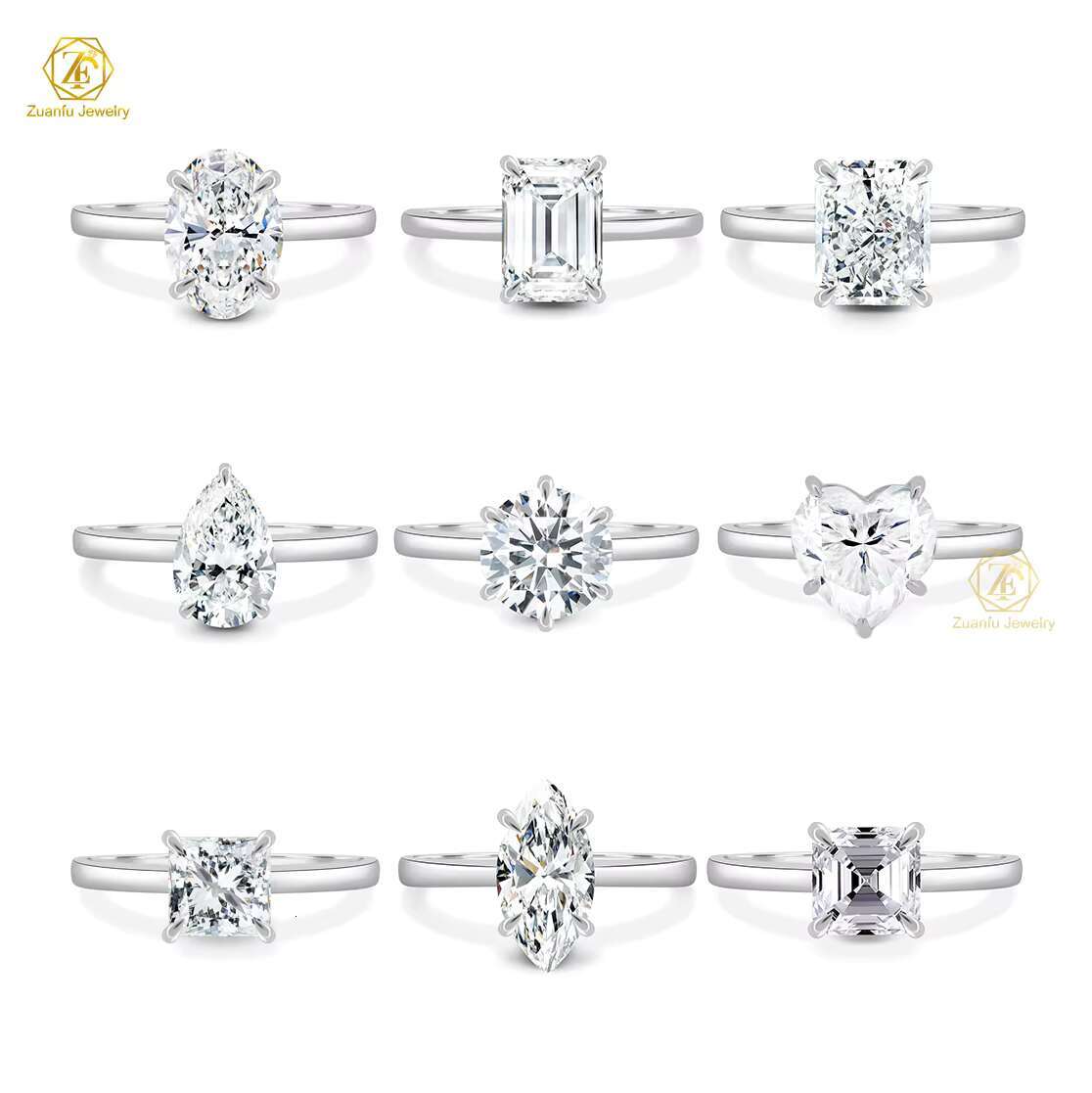 Gorgeous 2ct Eternity Ring Moissanite VVS White D Color Gra Certified S925 Moissanite Rings Hot Sale Moissanite Engagement Ring