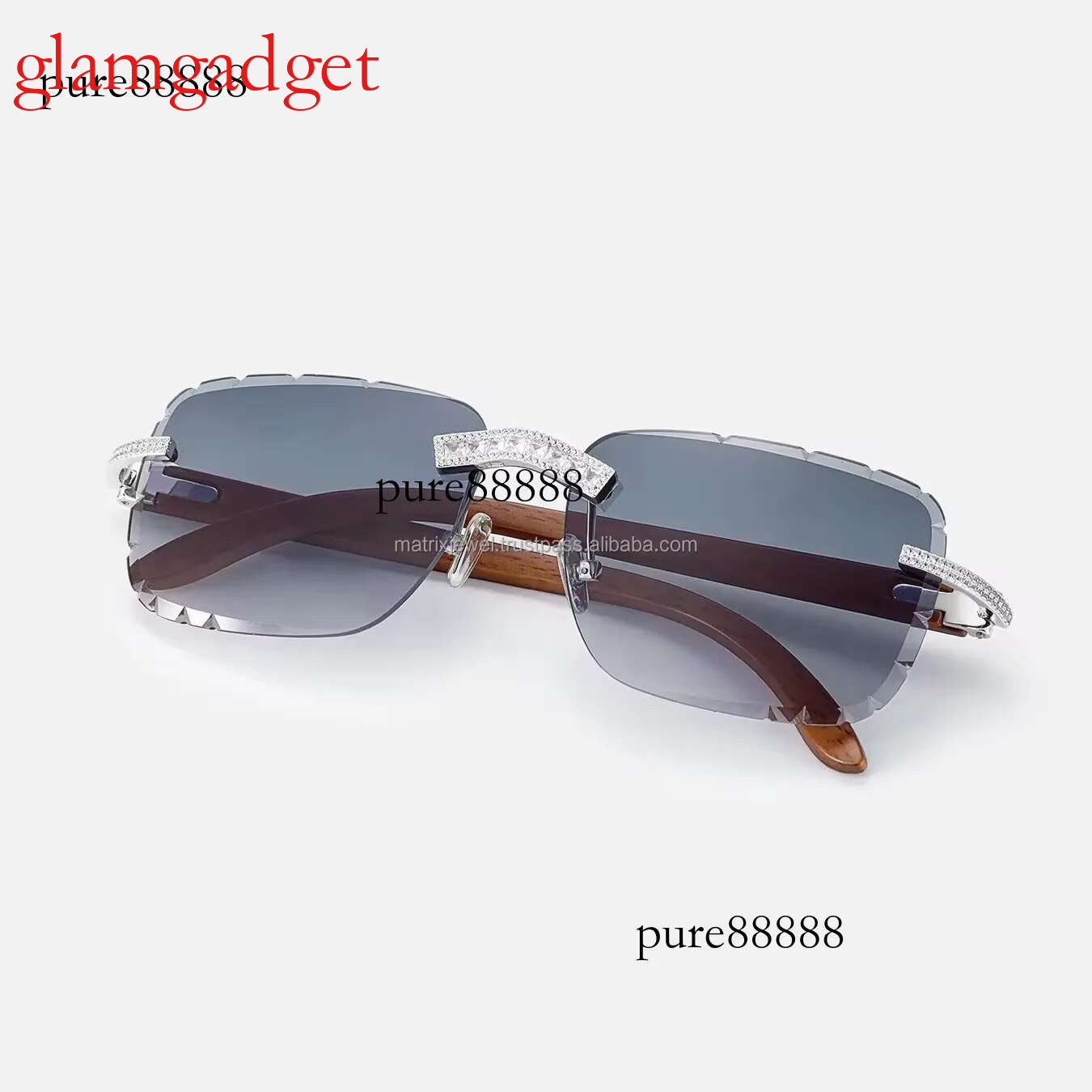 Rapper Rond and Princess Cut GRA Vvs Moissanite Iced Out Dia Sunglasses Hip Hop Jewelry Glasses